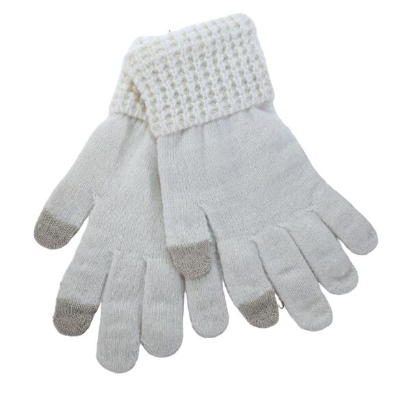 Style & Co Women’s Winter Knit Gloves – Glitter Ivory – Touchscreen Friendly–NWT - Picture 1 of 2